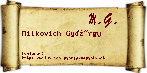 Milkovich György névjegykártya