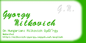 gyorgy milkovich business card